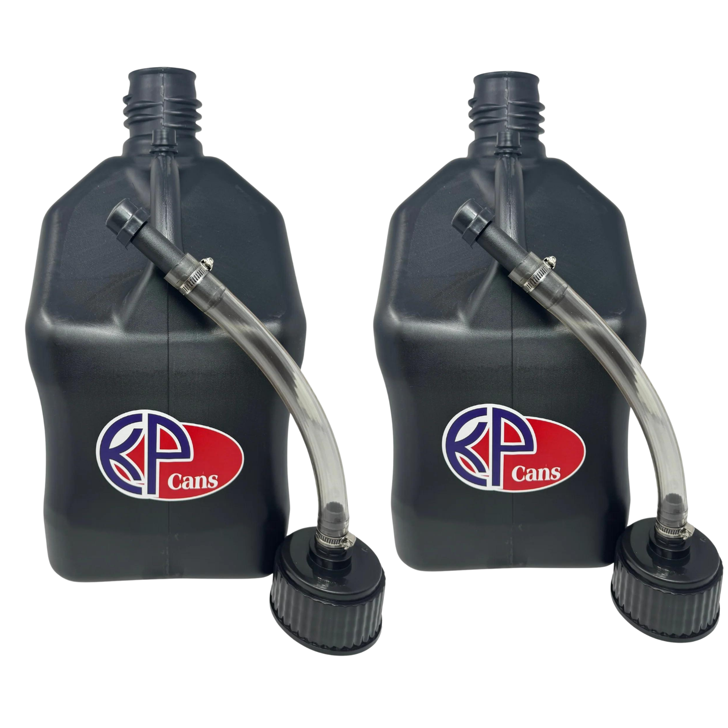 KP Cans 5.5 Gallon Square Racing Fuel Can with Flexible Hose & Cap - 2 Pack,3 Pack and 5 Pack - Kool Products