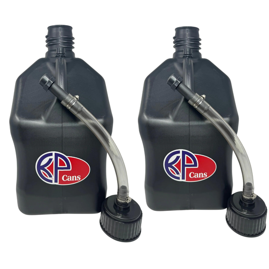 KP Cans 5.5 Gallon Square Racing Fuel Can with Flexible Hose & Cap - 2 Pack,3 Pack and 5 Pack - Kool Products