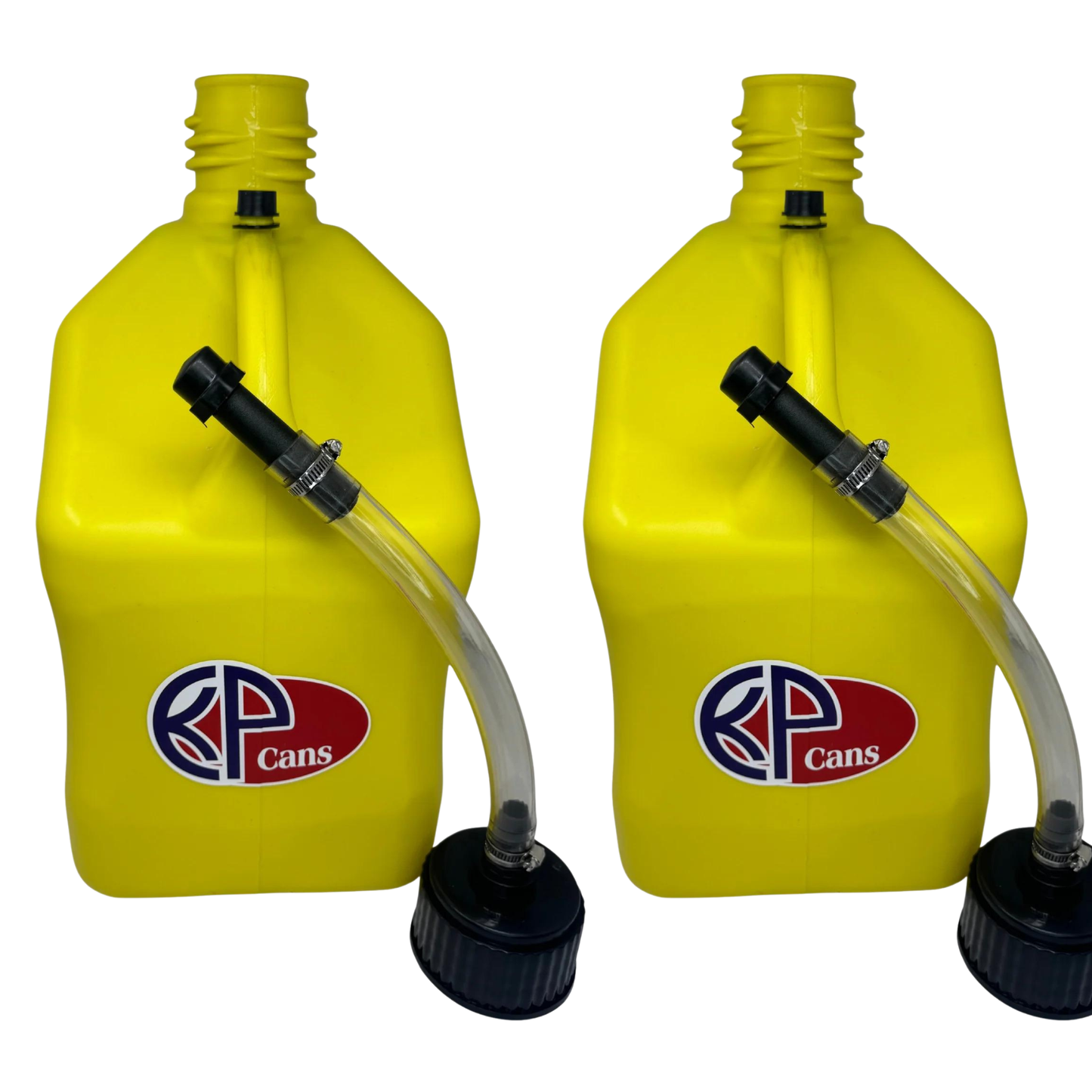 KP Cans 5.5 Gallon Square Racing Fuel Can with Flexible Hose & Cap - 2 Pack,3 Pack and 5 Pack - Kool Products