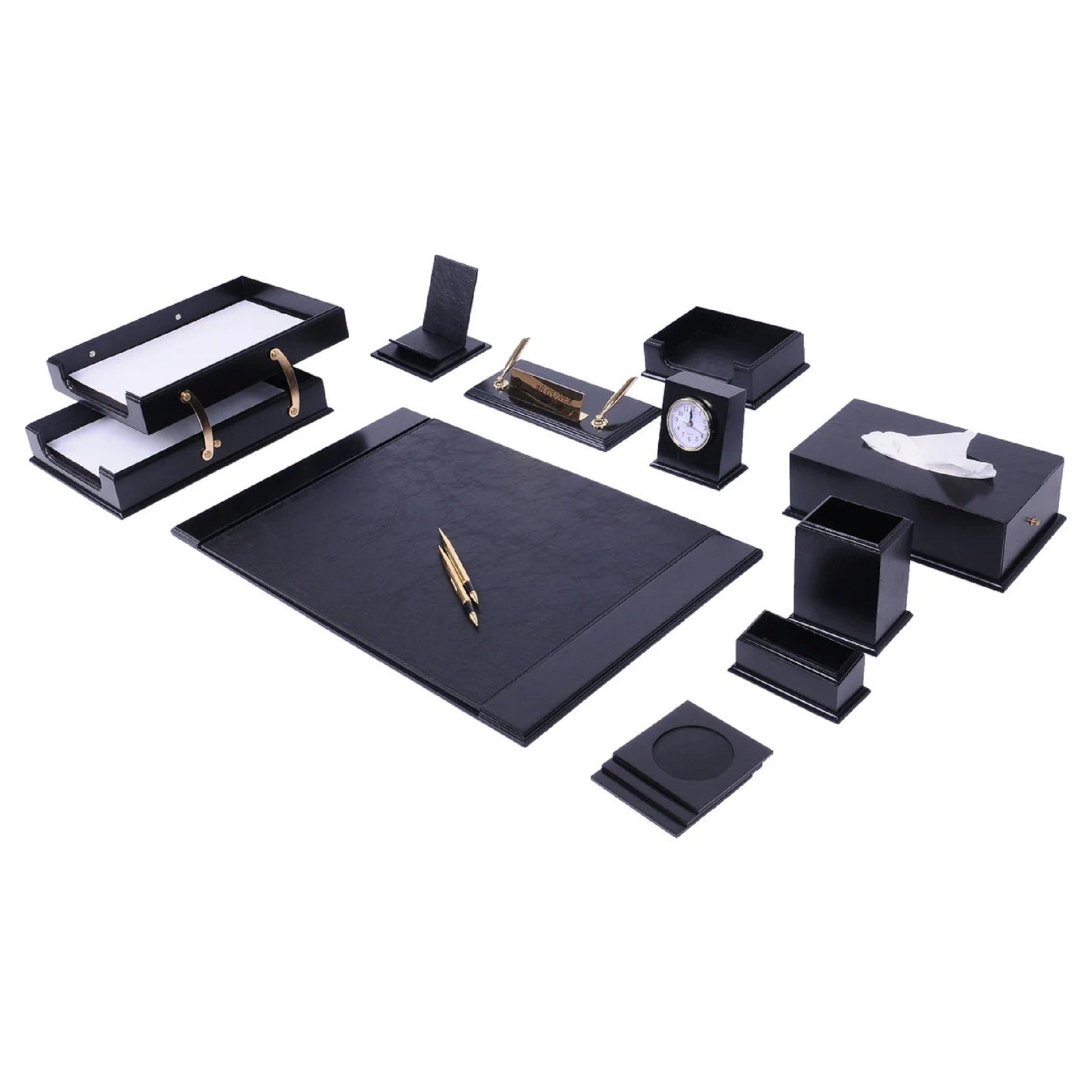 MOOG Prestige Wood Desk Set - Walnut-  12PCS - Kool Products