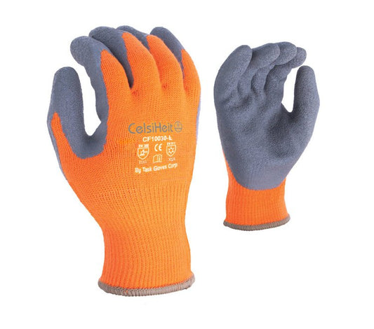 Task Gloves CF10030 • 10 GAUGE HI-VIZ ACRYLIC LINER, POLYESTER SHELL, LATEX COATED - Kool Products