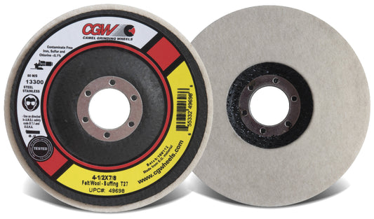 CGW Abrasives 49698 Surface Conditioning Flap Discs Felt/Wool Discs - Buffing - Kool Products