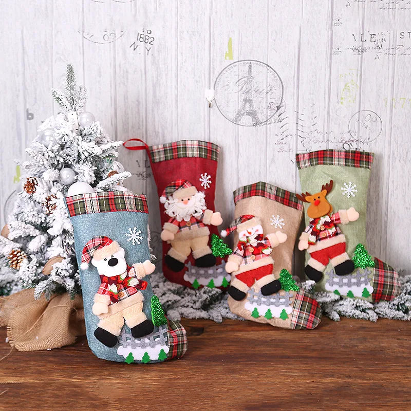 2023 New Year Christmas Stocking Sack Xmas Gift Candy Bag Noel Christmas Decorations for Home Navidad Sock Christmas Tree Decor - Kool Products