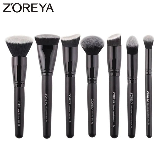 ZOREYA Black Makeup Brushes Set Eye Face Cosmetic Foundation Powder Blush Eyeshadow Kabuki Blending Make up Brush Beauty Tool - Kool Products