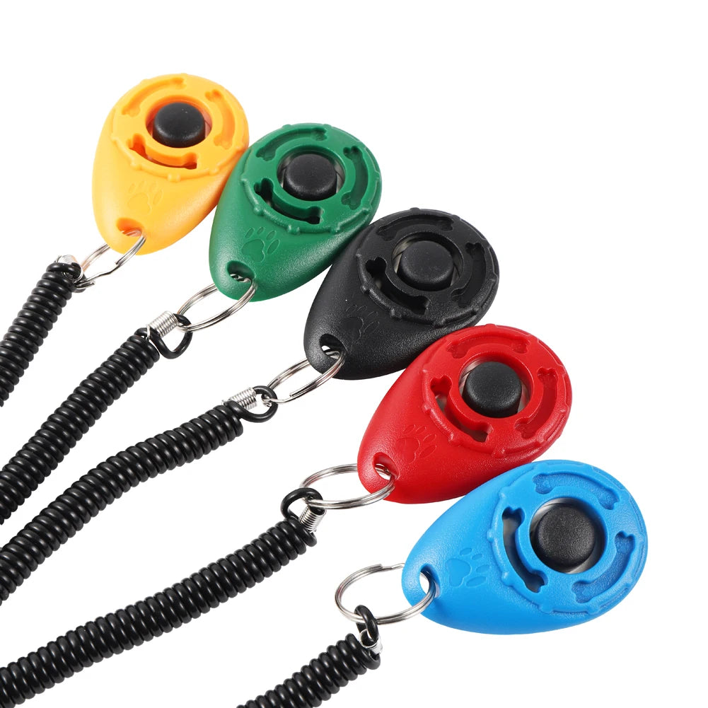 Dog Training Clicker Pet Cat Plastic New Dogs Click Trainer Aid Tools Adjustable Wrist Strap Sound Key Chain Dog Supplies - Kool Products