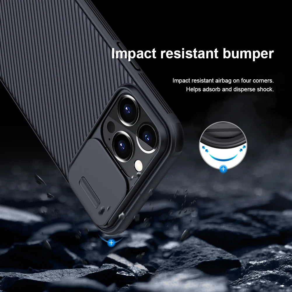 NILLKIN for iPhone 15 Pro Max / 15 Plus / 15 Pro / 15 Case Lens Finger Ring Holder Shockproof Armor camera protection Back Cover - Kool Products