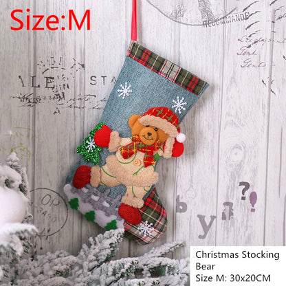 2023 New Year Christmas Stocking Sack Xmas Gift Candy Bag Noel Christmas Decorations for Home Navidad Sock Christmas Tree Decor - Kool Products