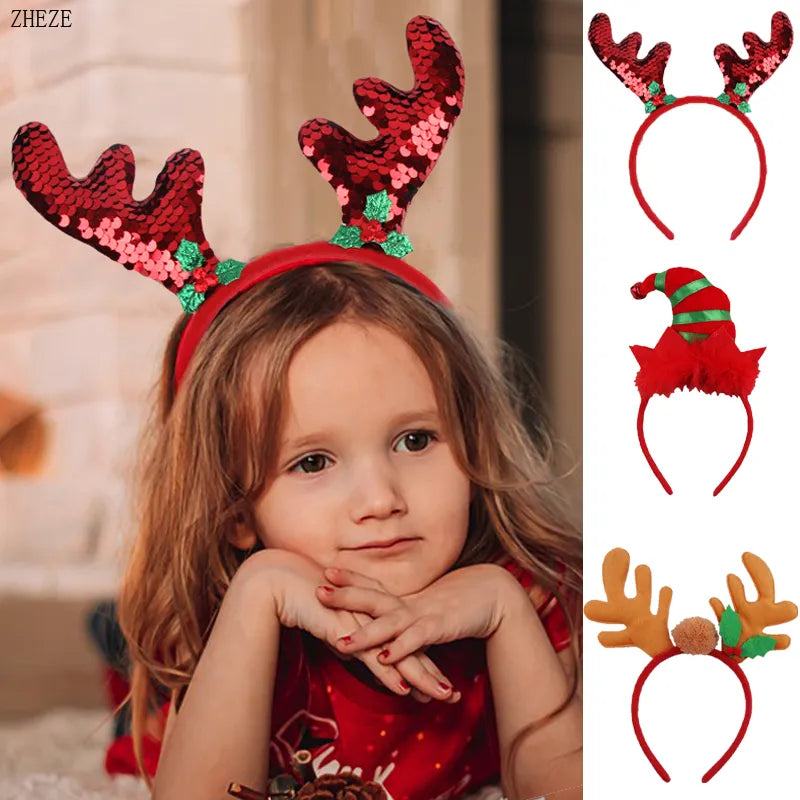 Trendy Christmas Headbands For Children Girls Xmas Tree Party Hats Hair Band Clasp Head Hoop Decoration Accessories Gifts - Kool Products
