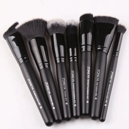 ZOREYA Black Makeup Brushes Set Eye Face Cosmetic Foundation Powder Blush Eyeshadow Kabuki Blending Make up Brush Beauty Tool - Kool Products