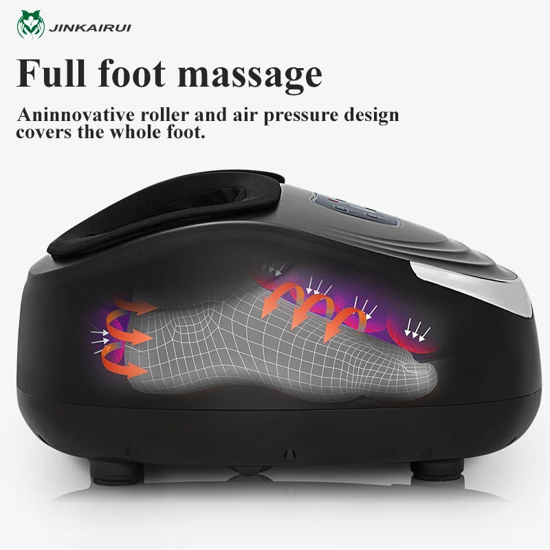 JinKaiRui Electric Vibrator Foot Massager Shiatsu Kneading Vibrator Massage Machine Infrared Heating Therapy Health Care Device