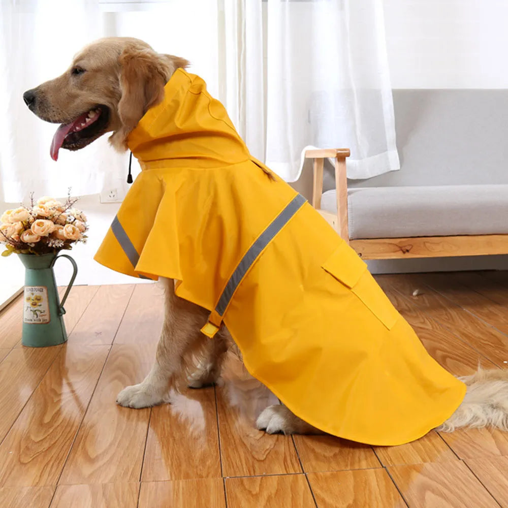 Reflective Tape Dog Raincoat Large Pet Coat Pets Clothes Dog Raincoat Teddy Bear Big Dog RainCoat Puppy Raincoat XS-XXXL