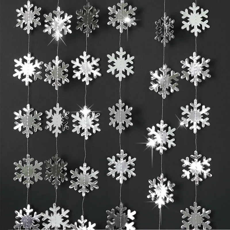 4m Paper Artificial Snowflakes Garland Frozen Party Supplies Christmas Decorations for Home Navidad Tree Hanging Ornaments Snow - Kool Products