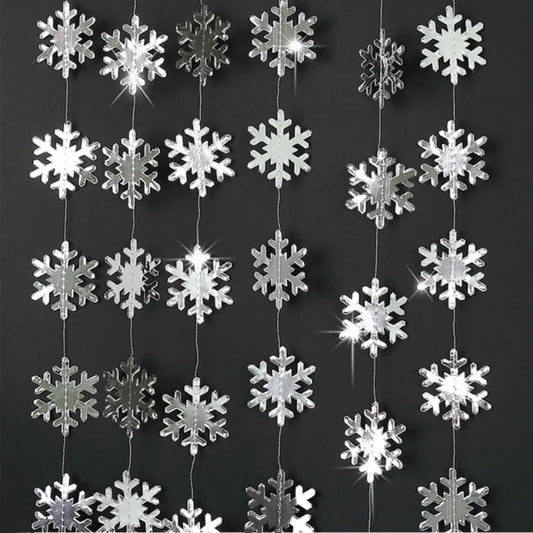 4m Paper Artificial Snowflakes Garland Frozen Party Supplies Christmas ...
