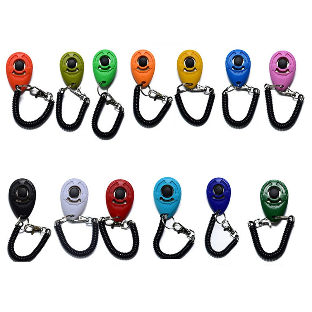 Dog Training Clicker Pet Cat Plastic New Dogs Click Trainer Aid Tools Adjustable Wrist Strap Sound Key Chain Dog Supplies - Kool Products