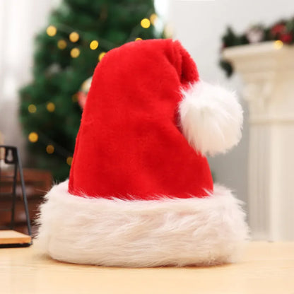 Christmas Hat for Adult Kids Christmas Decorations Navidad New Year Thick Plush For Home Santa Claus Xmas Gift Warm Winter Hats - Kool Products