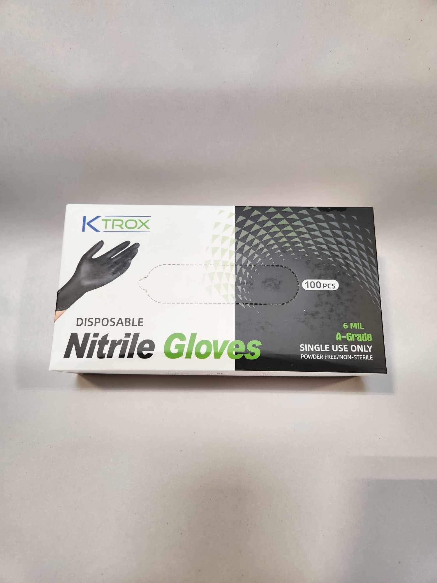 K-Trox Disposable Nitrile Gloves, 6 Mil Black Powder Free - Kool Products