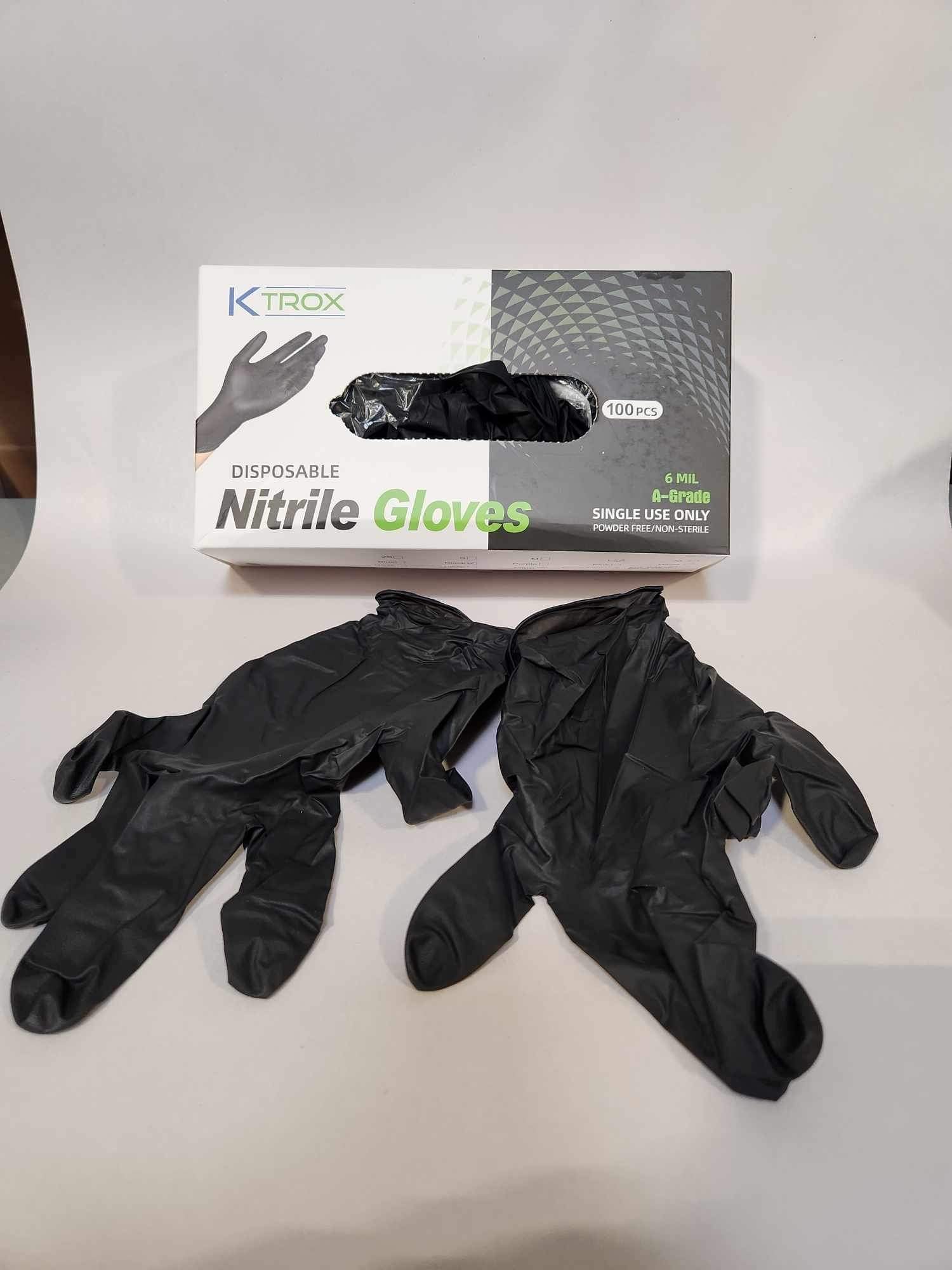 K-Trox Disposable Nitrile Gloves, 6 Mil Black Powder Free - Kool Products