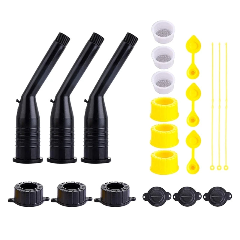 1 Set / 3 Sets Rigid Gas Can Spout Angle Nozzle Kit Replacement for Old Style Water Jugs Pre-2009 Plastic Gas Cans
