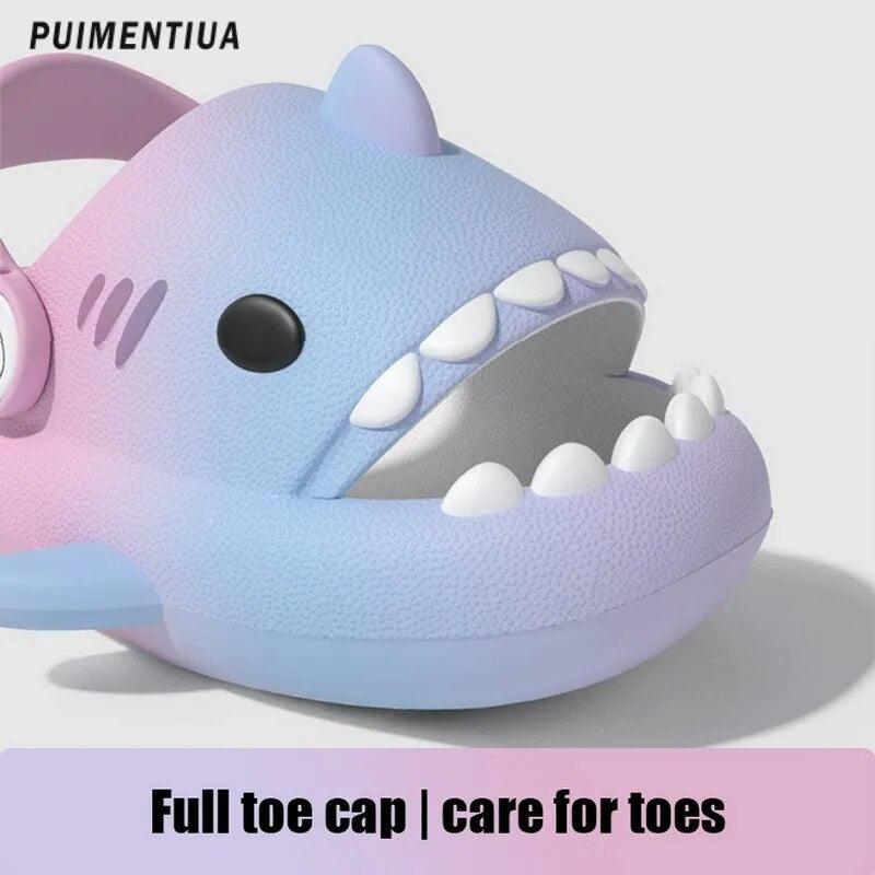 Gradient Cute Shark Shape Cartoon Children's Slippers Trend New Children's Sandals Outdoor Fashion Boys and Girls' Beach Shoes - Kool Products