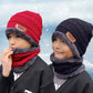 New Winter Knitted Hat Children Plus Velvet Warm Scarf One-piece Cap Thickened Wool Cap Girls Ear Protection Kids Cold-proof Hat