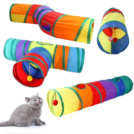 Cats Tunnel Foldable Pet Cat Toys Kitty Pet Training Interactive Fun Toy Tunnel Bored For Puppy Kitten Rabbit Play Tunnel Tube - Kool Products