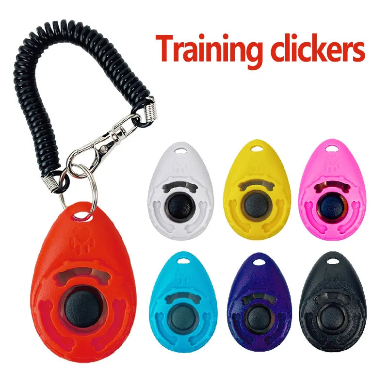 Dog Training Clicker Pet Cat Dog Click Trainer Various Style Aid Adjustable WristStrap Sound Key Chain Dog Repeller Pet Product - Kool Products