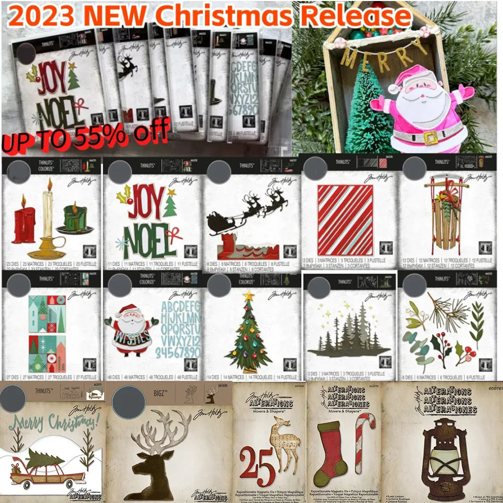 Christmas Cutting Dies & Stamps & Stencil Scrapbook Diary Decoration Stencil Handmade DIY Greeting Card tim holtz die Thinlits - Kool Products