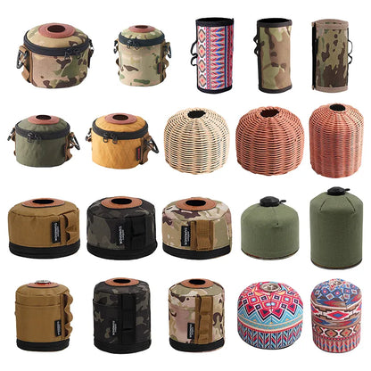 Camping Gas Can Protective Cover Gas Tank Case Air Bottle Wrap Sleeve Tissue Box With Side Pocket Gas Canister Cylinder Case - Kool Products