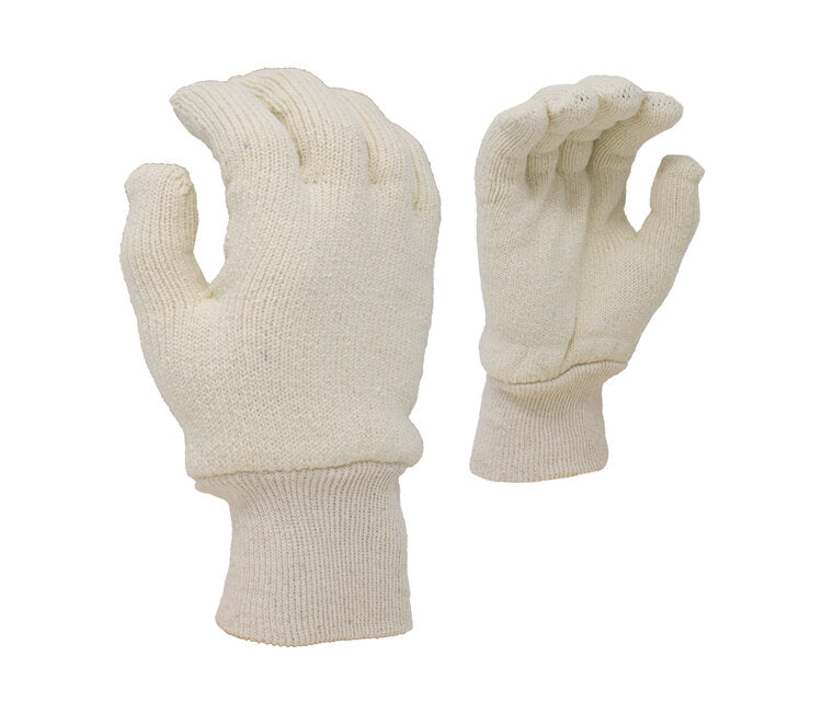 Task Gloves TSK1018LI • 18 OZ LOOP IN TERRY CLOTH, KNIT WRIST CUFF, NATURAL WHITE S-L - Kool Products