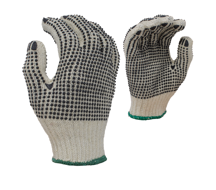 Task Gloves Knit PVC Grip Gloves TSK11201 • 7 Gauge Standard Weight Cotton/Poly, w/ 2-Sided PVC Dots 12 Pack - Kool Products