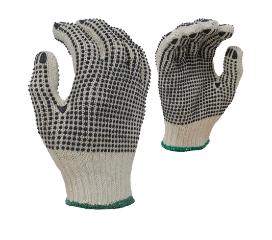 Task Gloves Knit PVC Grip Gloves TSK11201 • 7 Gauge Standard Weight Cotton/Poly, w/ 2-Sided PVC Dots 12 Pack - Kool Products