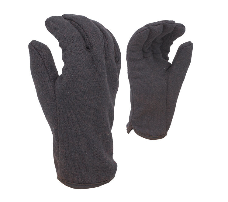 Task Gloves TSK21002F • 14 OZ COTTON/POLY BLEND BROWN JERSEY, FLEECE LINER, SLIP-ON CUFF - Kool Products