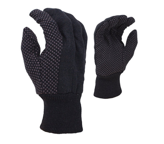 Task Gloves TSK4005 • 9 OZ COTTON/POLY BLEND BROWN JERSEY W/ PVC DOTS, KNIT WRIST CUFF - Kool Products