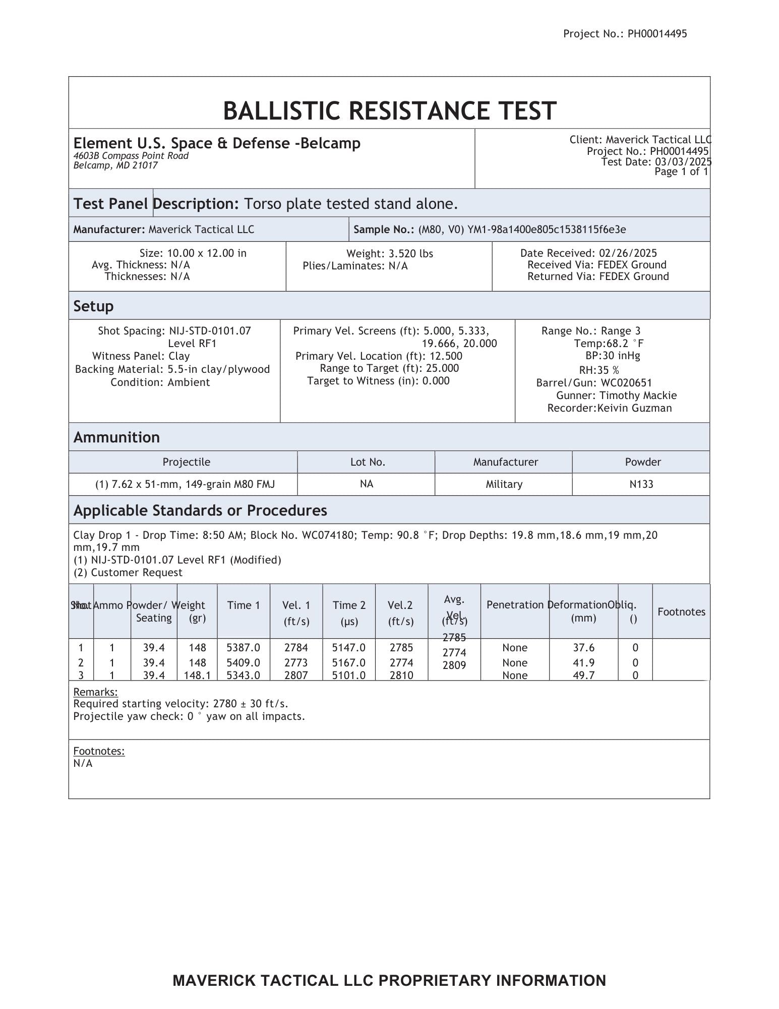 YM1 or YL1 Body Armor Plate (Level RF1 / III) - Kool Products