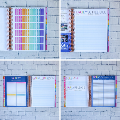 Color Me Flowers - Teacher Planner by BERTEAU & Co. - Kool Products