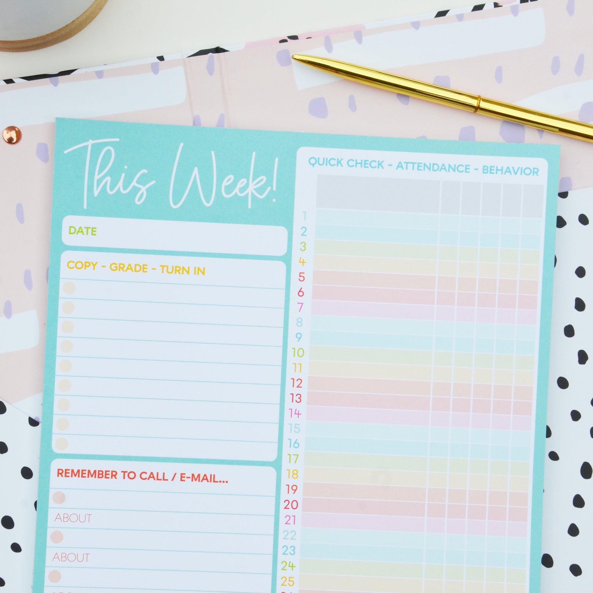Notepad - This Week in My Classroom - Teacher's Weekly Notepad - Kool Products