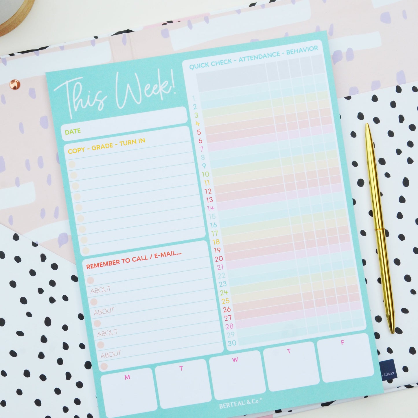 Notepad - This Week in My Classroom - Teacher's Weekly Notepad - Kool Products