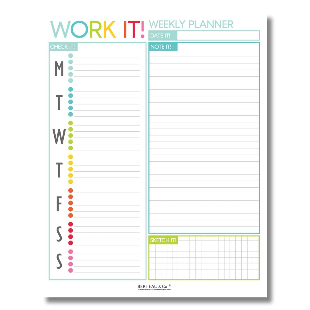 Notepad - Work It! (Weekly Notepad) - Kool Products