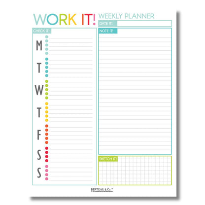 Notepad - Work It! (Weekly Notepad) - Kool Products