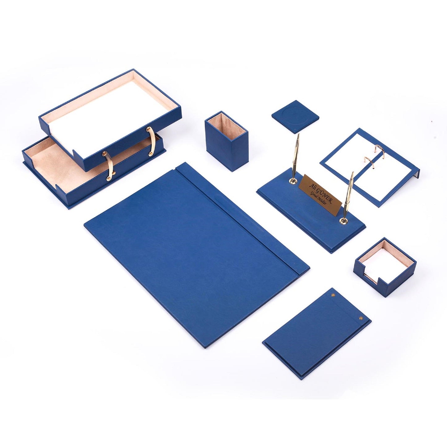 MOOG Leather Desk Set - Double Document Tray- Orange - 10 PCS - Kool Products