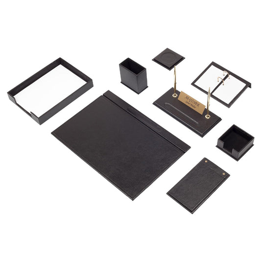 MOOG Leather Desk Set - Single Document Tray- Black - 10 PCS - Kool Products
