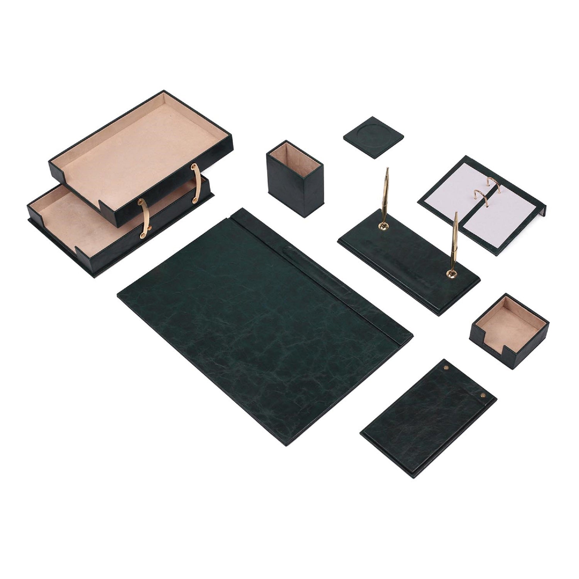 MOOG Leather Desk Set - Double Document Tray- Orange - 10 PCS - Kool Products