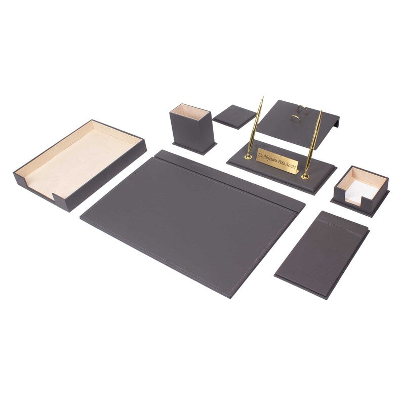 MOOG Leather Desk Set - Single Document Tray- Black - 10 PCS - Kool Products