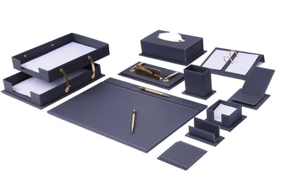 MOOG Luxury Desk Set- 14 Accessories -Blue- 14 PCS - Kool Products