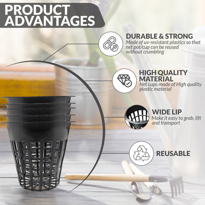 Hydro-Aero Net Pots Set - 100 Pieces of 2 inch Pots for Vertical Gardening - Kool Products