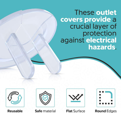 Outlet Plug Covers (40 Pack) Clear Child Proof Electrical Protector Safety Caps - Kool Products