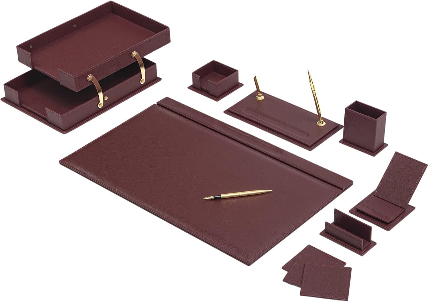MOOG Classic Leather Desk Set - 12 PCS - Kool Products