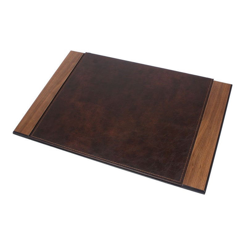 MOOG Leather Desk Pad | Prestige Desk Pad Mahogany Wood Combination | Desk Pad With Cover | Leather - Kool Products