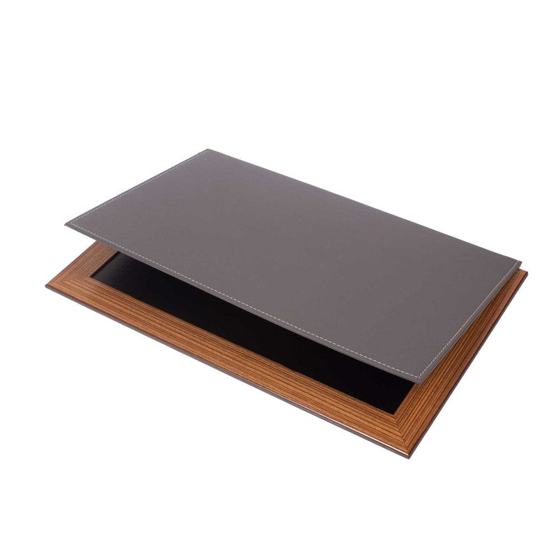 MOOG Leather Desk Pad With Wood Combination - Kool Products