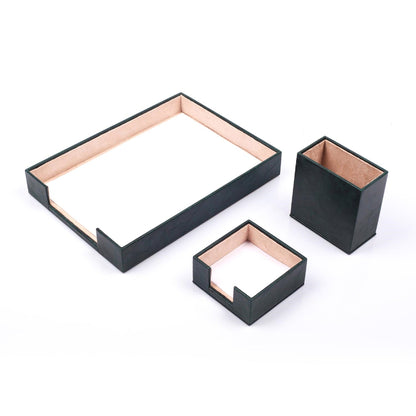 MOOG Leather Desk Set-3 Accessories-Single Document Tray - Blue - 3 PCS - Kool Products